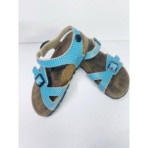 Birkenstock Birki's Girl's 26 Sandals US Size 8/8.5C Blue & White Polka Dot